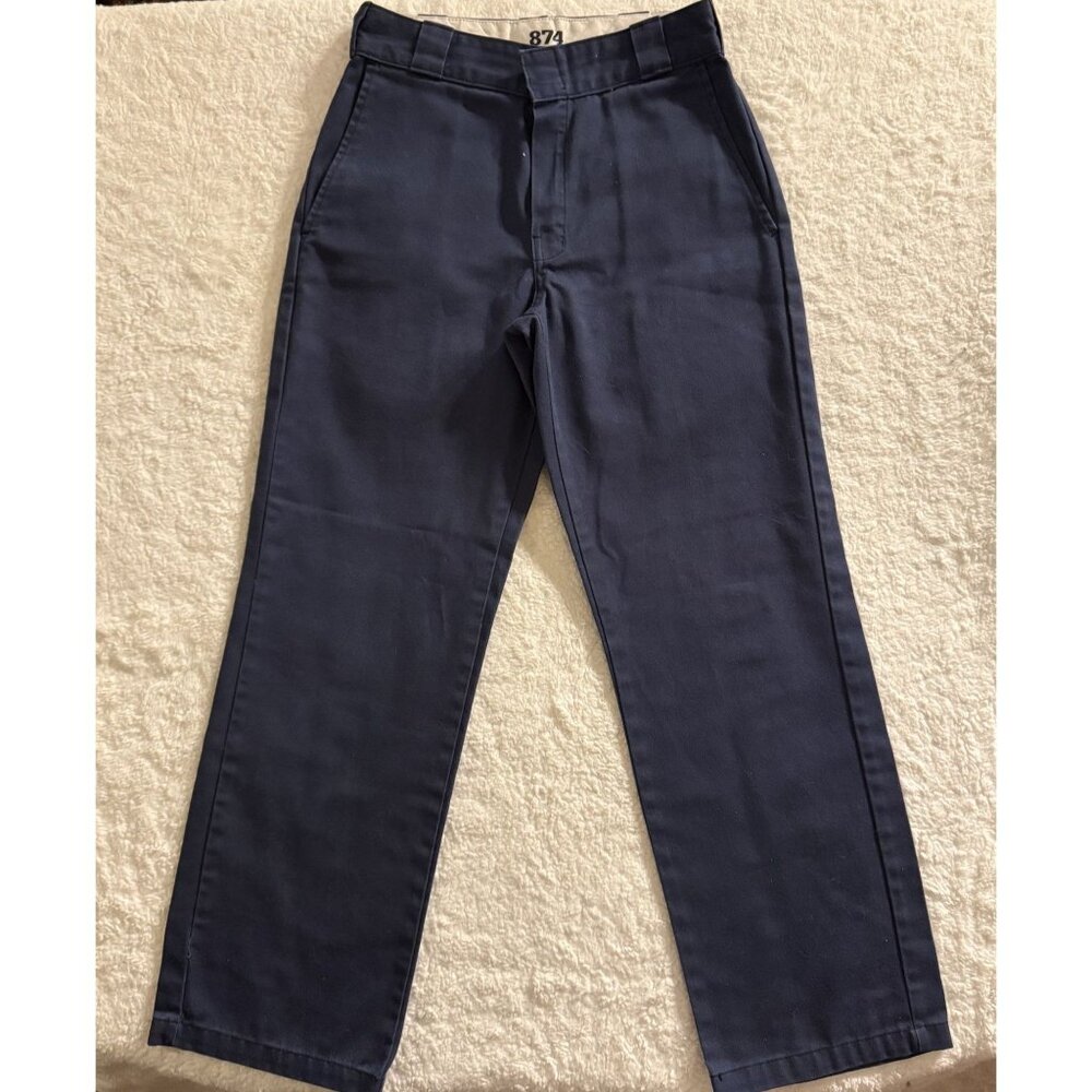 Dickies 874 Blue Work Pants 29Wx30L 65/35 Poly/Cotton